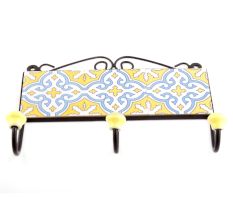 Yellow And Turquoise Floral Tiles Hooks Online