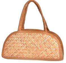 Eco Friendly Semi Circle Shaped  Bamboo Purse With Pocket