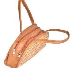 Eco Friendly Semi Circle Shaped  Bamboo Purse With Pocket