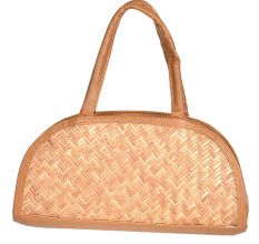 Bamboo Straw Small Semi Circle Sholder Bag