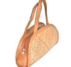 Bamboo Straw Small Semi Circle Sholder Bag
