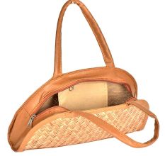 Bamboo Straw Small Semi Circle Sholder Bag