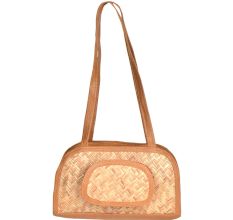 Small Bamboo Shoulder Bag With Pocket