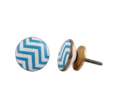 Turquoise Wave Flat Knob