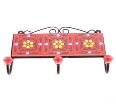 Red And Yellow Tiny Flower Ceramic Tiles Hooks Online