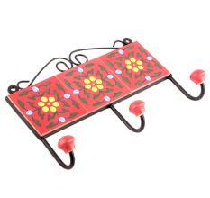 Red And Yellow Tiny Flower Ceramic Tiles Hooks Online
