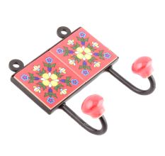 Red And Yellow Flower Ceramic Tiles Hooks Online