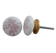 Pink Lily Flat Knob