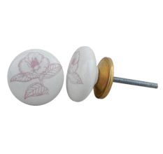 Pink Rose Flat Knob
