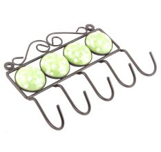 Green Round Ceramic Floral Tiles Hooks Online