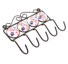 White Red Leaf Ceramic Tiles Hooks Online