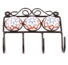 White Red Sunflower Tiles Hooks