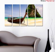Starfish & Glassbottle Canvas Wall Hanging
