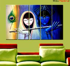 Radha Krishna Premium Quality Canvas Wall Hanging