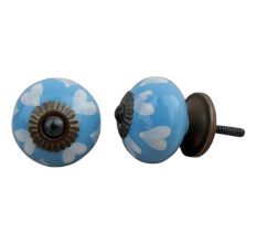 Sky Blue Heart Knob