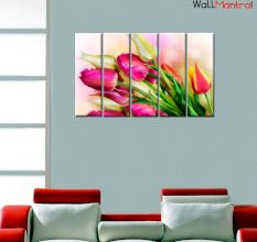 Nature Tulips Premium Quality Canvas Wall Hanging