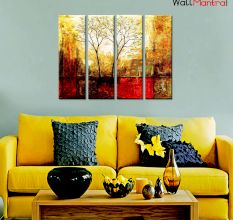 Twin Trees Premium Quality Canvas Wall Hanging