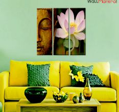 Buddha & Lotus Premium Quality Canvas Wall Hanging