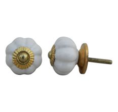 White Medium Melon Knob