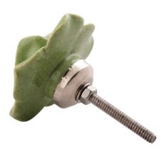 Pea Green Crackle Rose Flower Ceramic Knobs Online
