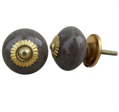 Brown Marble Dotted Ceramic Knob
