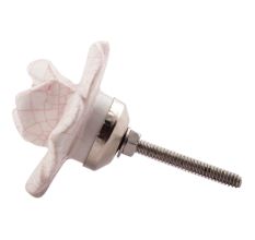 White And Pink Crackle Rose Flower Ceramic Knobs