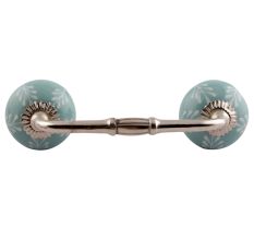 Sea Green Leaf Floral Ceramic Bridge Handles