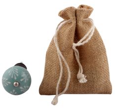 Sea Green Leaf Floral Ceramic Wine Stopper
