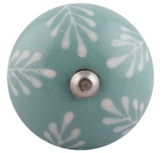 Sea Green Leaf Floral Ceramic Wine Stopper