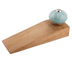 Sea Green Leaf Floral Ceramic Door Stopper