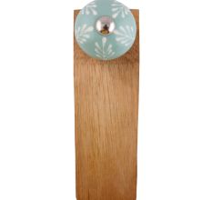 Sea Green Leaf Floral Ceramic Door Stopper