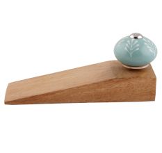 Sea Green Leaf Floral Ceramic Door Stopper