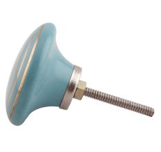 Sea Green Striped Ceramic Flat Cabinet Knobs Online