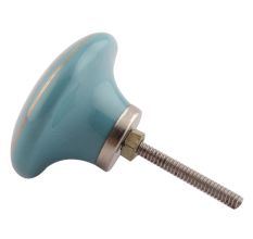 Sea Green Striped Ceramic Flat Cabinet Knobs Online