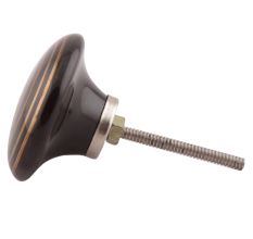 Black Striped Ceramic Flat Cabinet Knobs Online