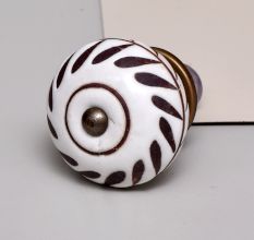 White Etched Ceramic Floral Cabinet Knobs Online