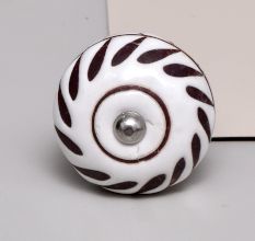 White Etched Ceramic Floral Cabinet Knobs Online