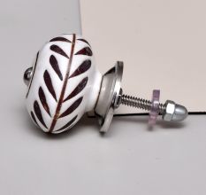 White Etched Ceramic Floral Cabinet Knobs Online