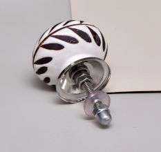 White Etched Ceramic Floral Cabinet Knobs Online