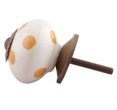 Mustard Dotted Ceramic Floral Drawer Knobs Online