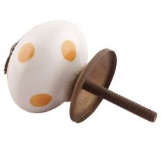 Mustard Dotted Ceramic Floral Drawer Knobs Online