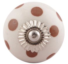 Brown Dotted Ceramic Floral Dresser Knobs