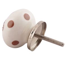 Brown Dotted Ceramic Floral Dresser Knobs