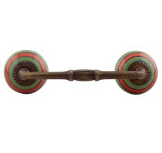 Pea Green Striped Ceramic Bridge Handles