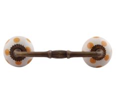 Mustard Dotted Ceramic Floral Bridge Handles