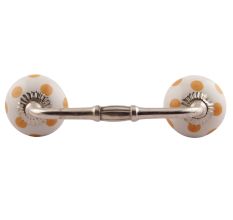 Mustard Dotted Ceramic Floral Bridge Handles