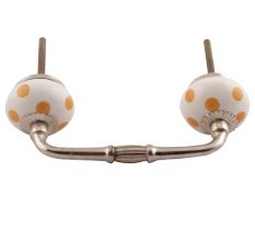 Mustard Dotted Ceramic Floral Bridge Handles