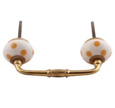 Mustard Dotted Ceramic Floral Bridge Handles