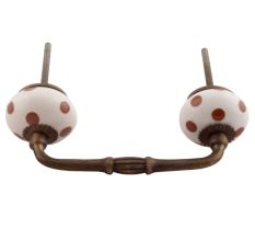Brown Dotted Ceramic Floral Bridge Handles