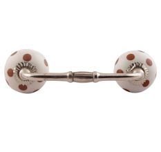 Brown Dotted Ceramic Floral Bridge Handles